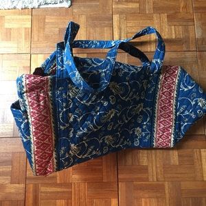 EUC quilted fabric duffle bag